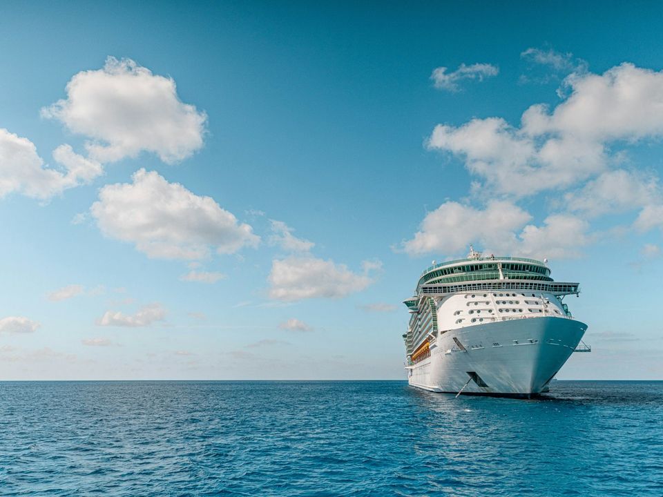 A cruise ship at sea